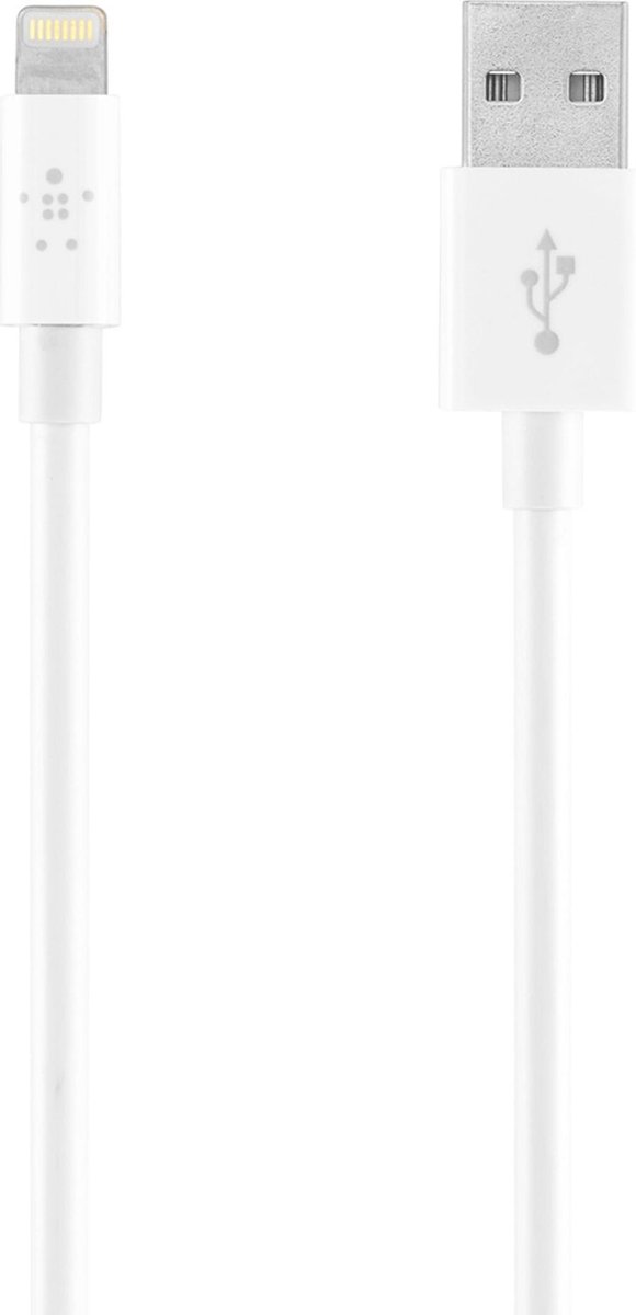 Belkin Dual Wall Charger 24 Watt met PVC USB-A-naar-Lightning-kabel 1 Meter - Wit