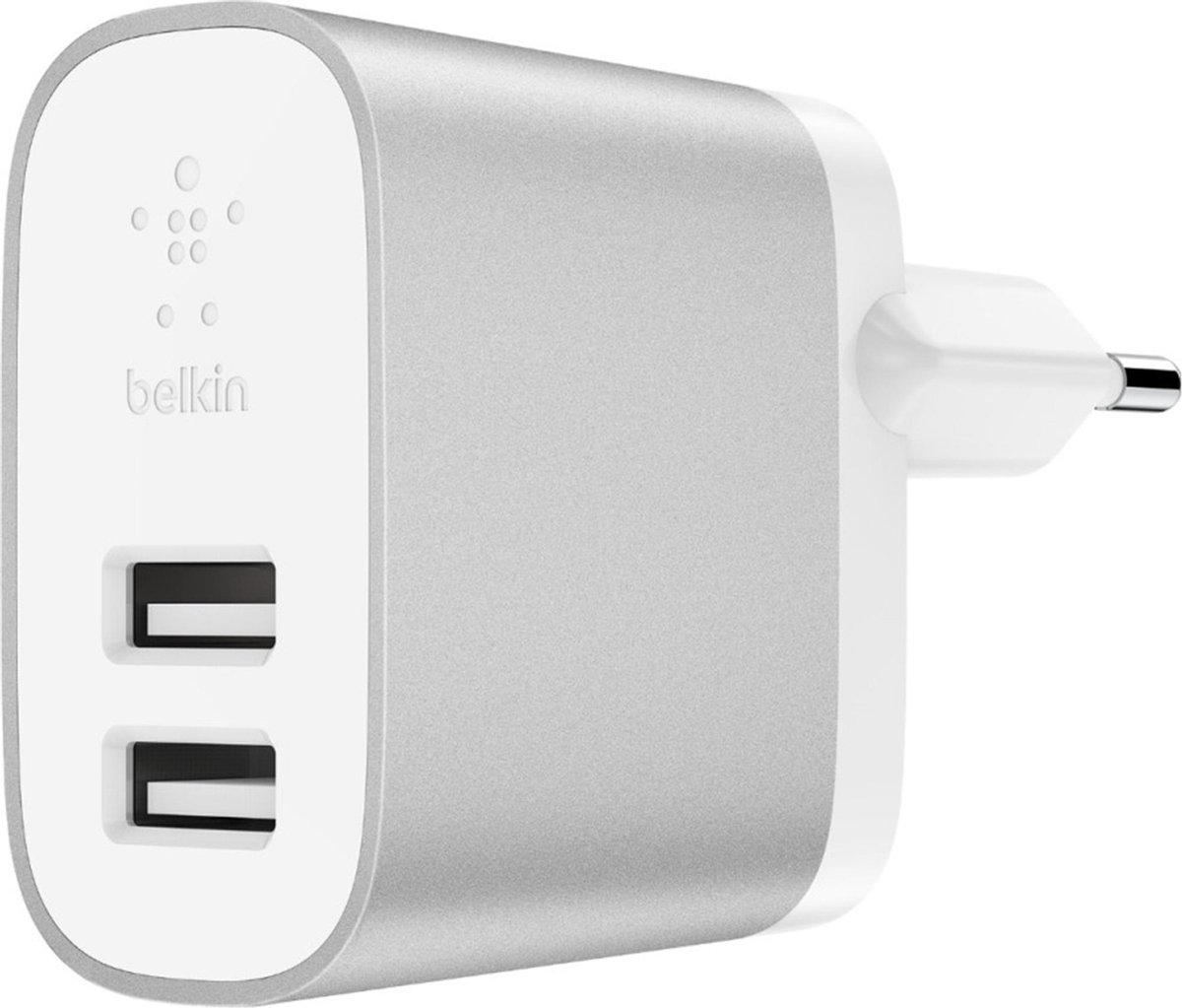 Belkin Dual Wall Charger 24 Watt met PVC USB-A-naar-Lightning-kabel 1 Meter - Wit