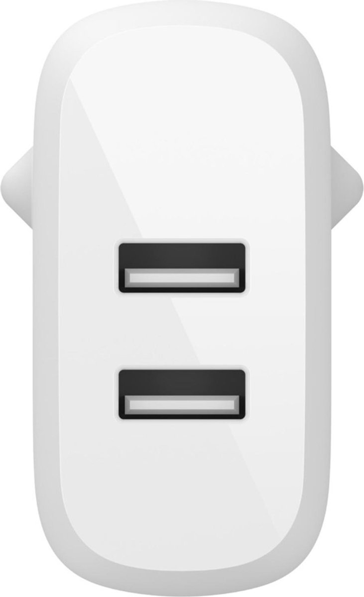 Belkin Dual Wall Charger 24 Watt met PVC USB-A-naar-Lightning-kabel 1 Meter - Wit