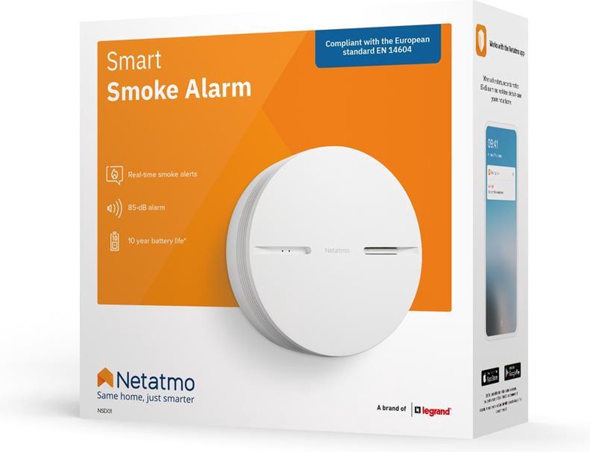 Netatmo Slimme Rookmelder (10 jaar) 3-Pack