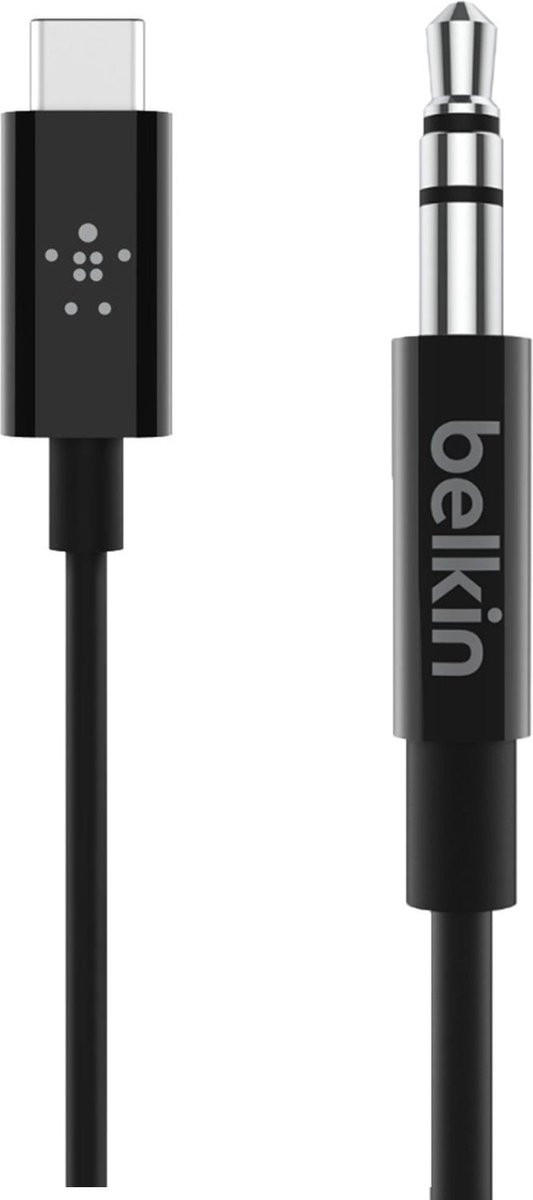 Belkin Rockstar Usb C naar 3,5mm Kabel Converter 0,9m - Zwart