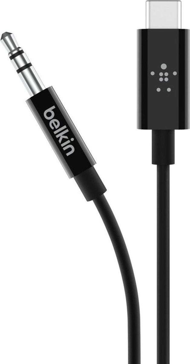 Belkin Rockstar Usb C naar 3,5mm Kabel Converter 0,9m - Zwart