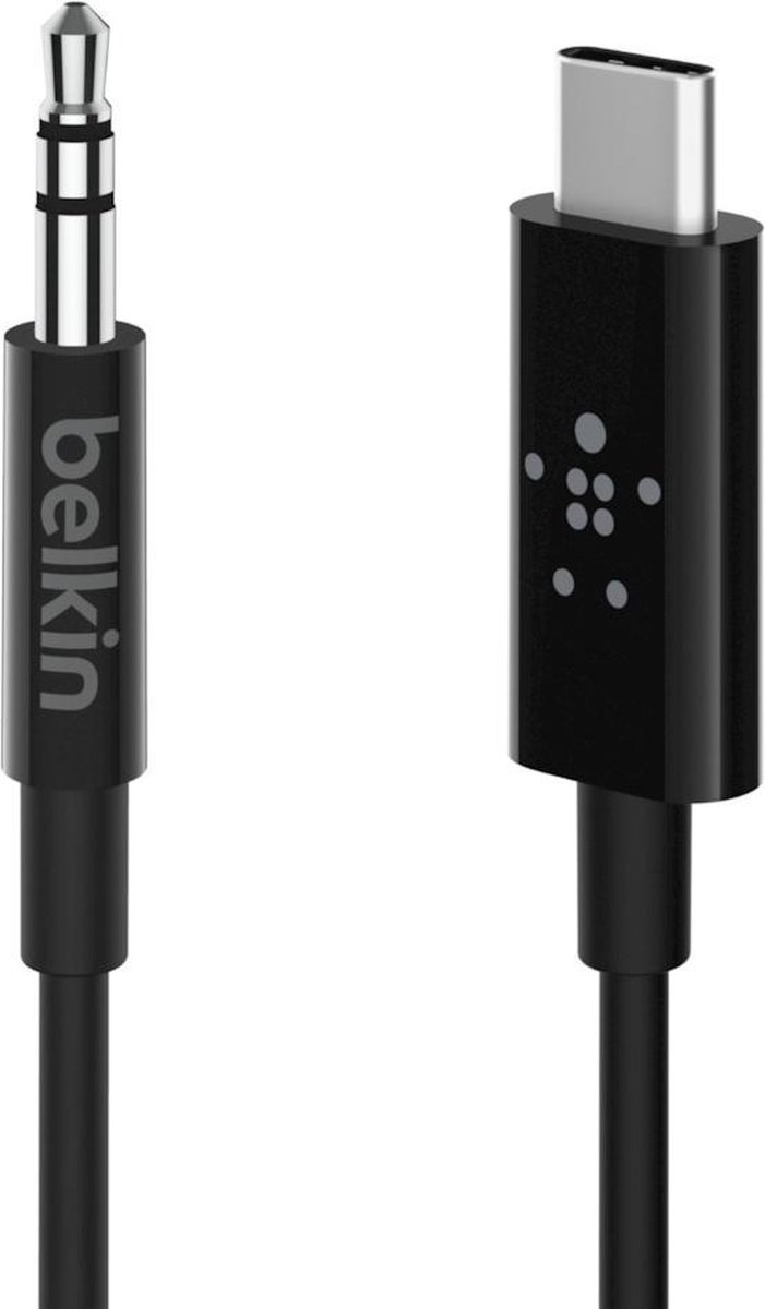 Belkin Rockstar Usb C naar 3,5mm Kabel Converter 0,9m - Zwart
