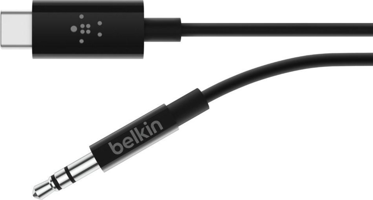 Belkin Rockstar Usb C naar 3,5mm Kabel Converter 0,9m - Zwart