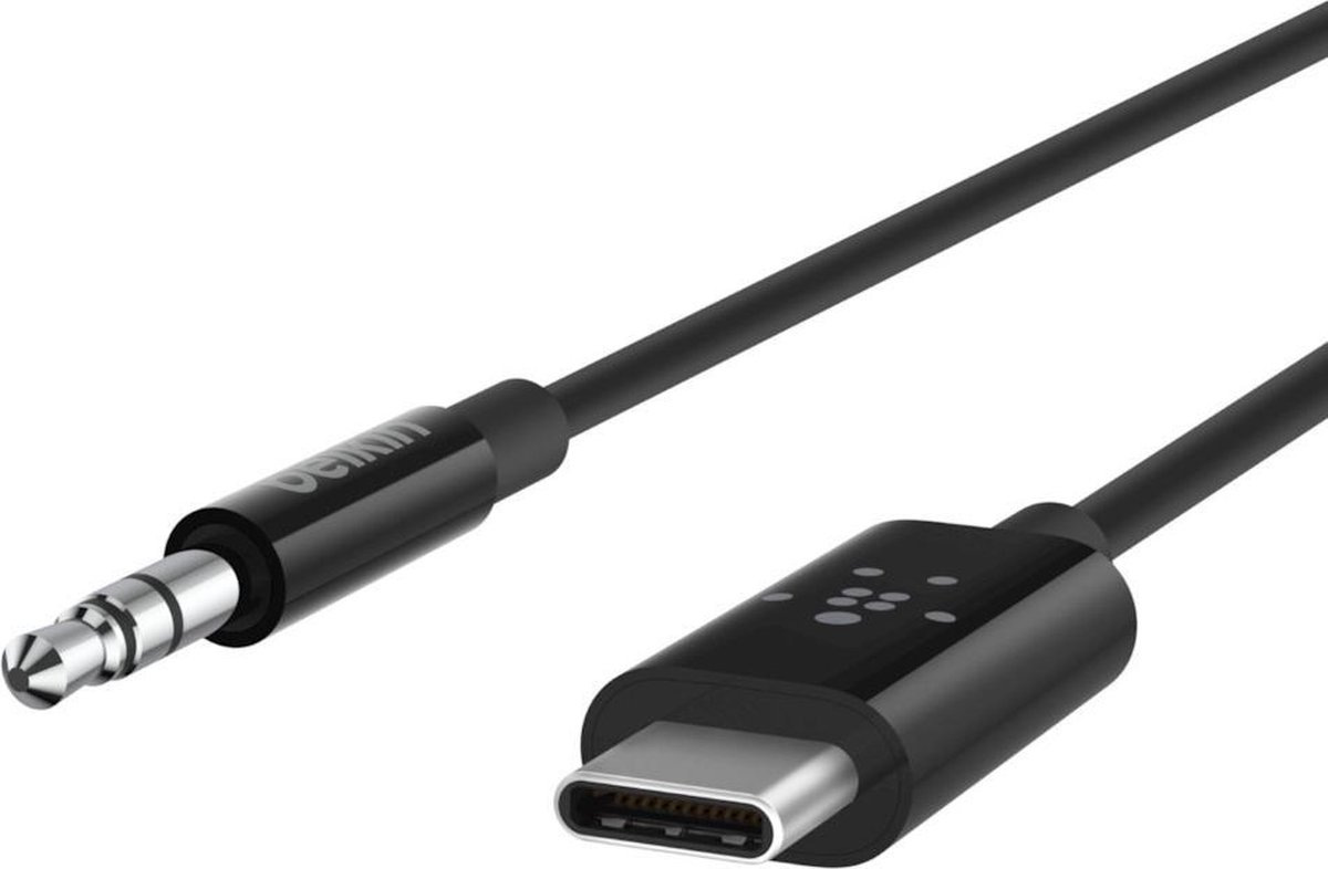 Belkin Rockstar Usb C naar 3,5mm Kabel Converter 0,9m - Zwart