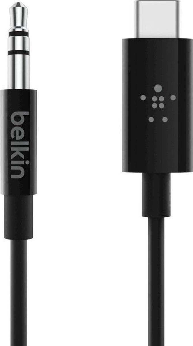 Belkin Rockstar Usb C naar 3,5mm Kabel Converter 0,9m - Zwart