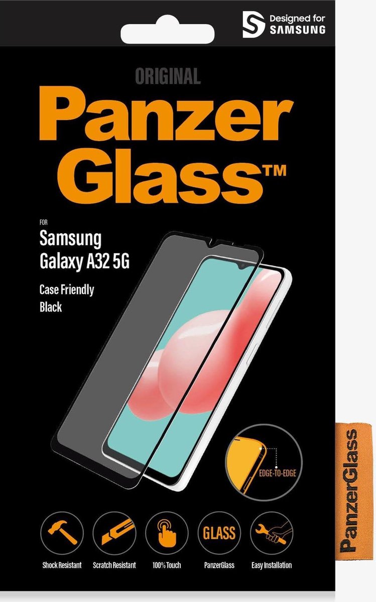 PanzerGlass Case Friendly Samsung Galaxy A32 5G Screenprotector Glas - Zwart