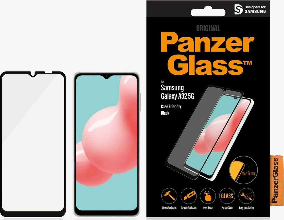 PanzerGlass Case Friendly Samsung Galaxy A32 5G Screenprotector Glas - Zwart