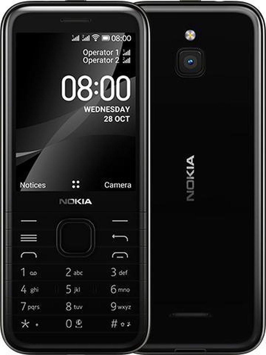 Nokia 8000 4G - 4 GB Dual-sim - Zwart