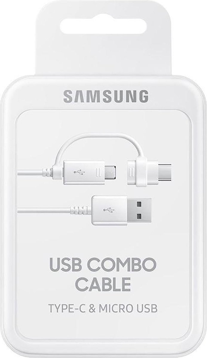 Samsung 2-in-1 Usb A naar Usb C/Micro Usb Kabel 1,5m Kunststof - Wit