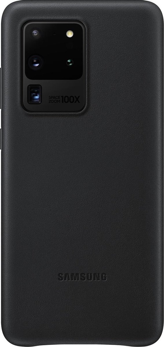 Samsung Galaxy S20 Ultra Back Cover Leer - Zwart