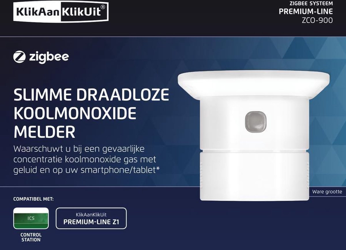 KlikAan KlikUit KlikAanKlikUit koolmonoxidemelder ZCO-900 - Zwart