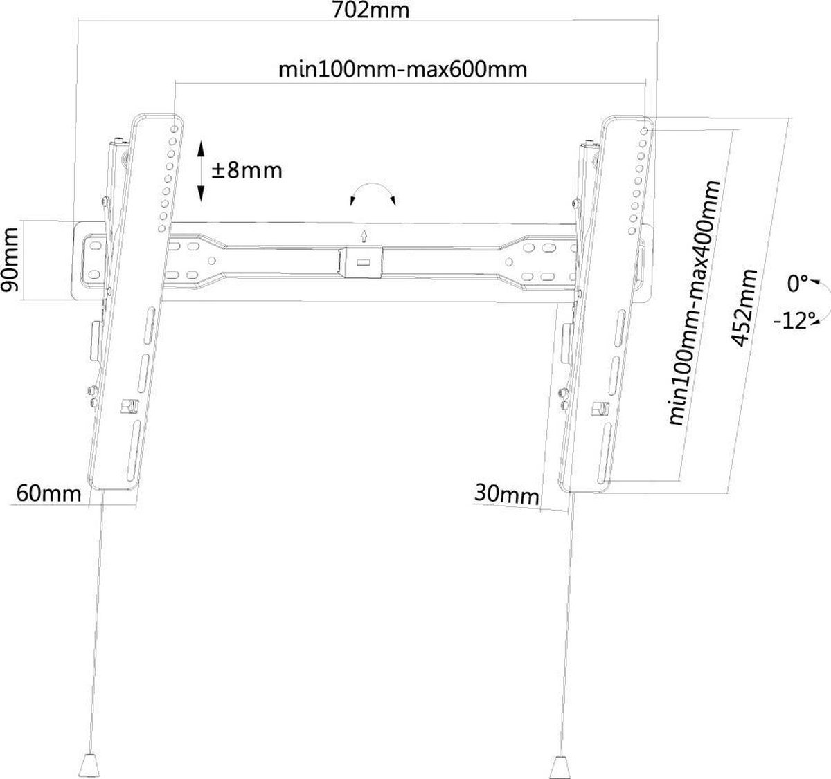 NewStar Neomounts by LED-W650BLACK TV Wandsteun - Zwart