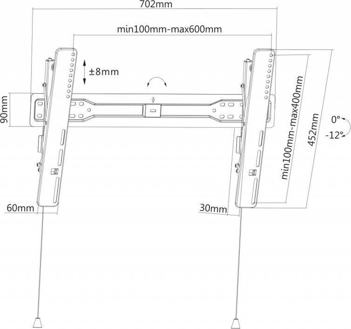 NewStar Neomounts by LED-W650BLACK TV Wandsteun - Zwart