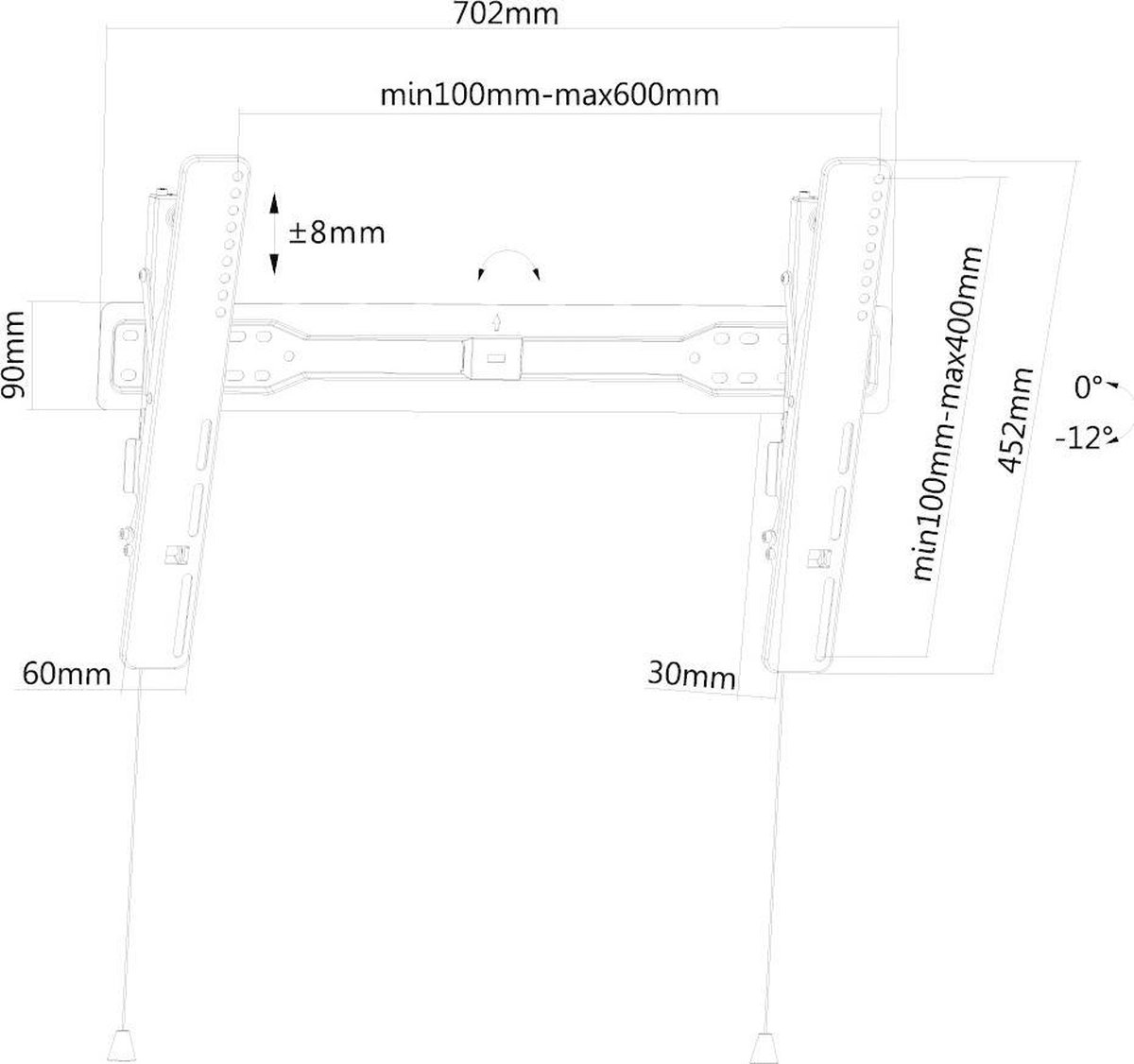 NewStar Neomounts by LED-W650BLACK TV Wandsteun - Zwart