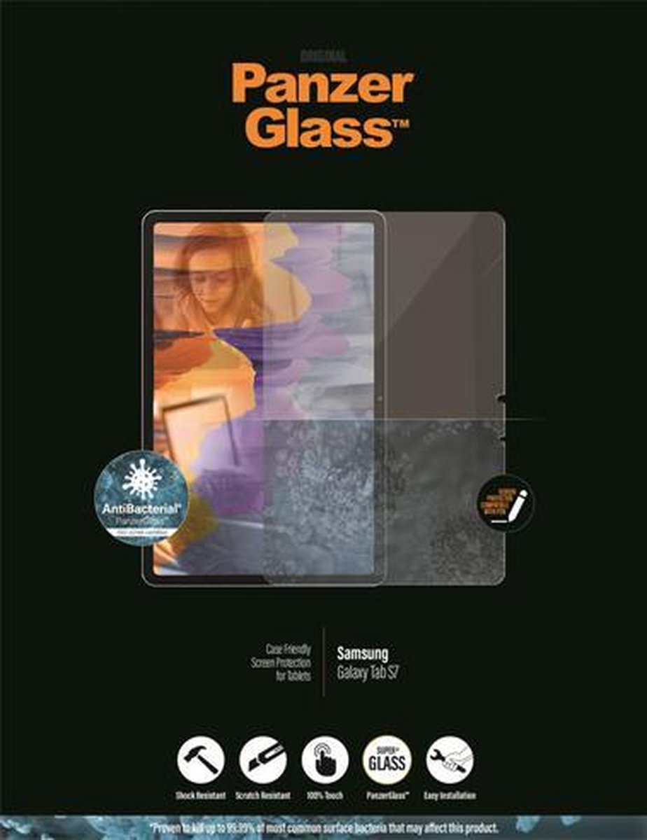 PanzerGlass Case Friendly Samsung Galaxy Tab S7 Screenprotector Glas