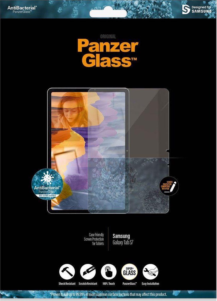 PanzerGlass Case Friendly Samsung Galaxy Tab S7 Screenprotector Glas