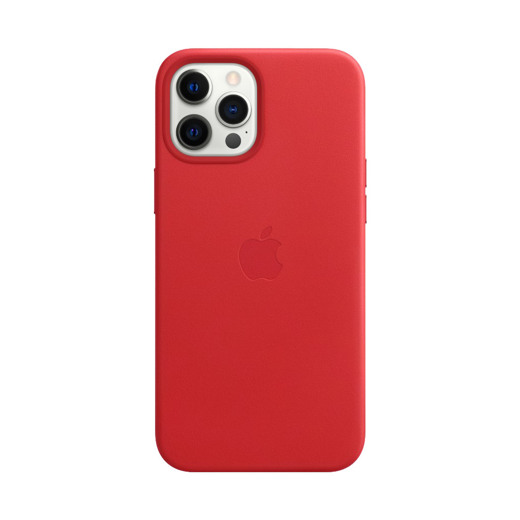 Apple iPhone 12 Pro Max Back Cover met MagSafe Leer RED - Rood