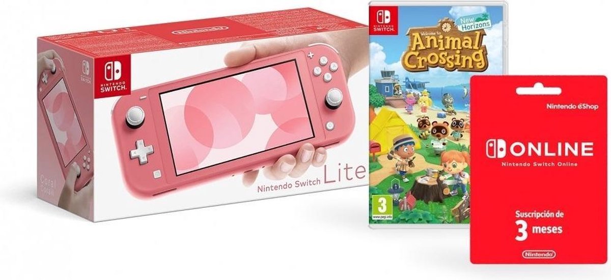 Nintendo Switch Lite Koraal + Animal Crossing + Switch Online (3 maanden)