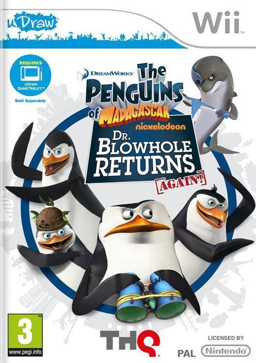THQ Nordic De Pinguins van Madagascar Dr. Blowhole keert weer Terug (uDraw) Wii