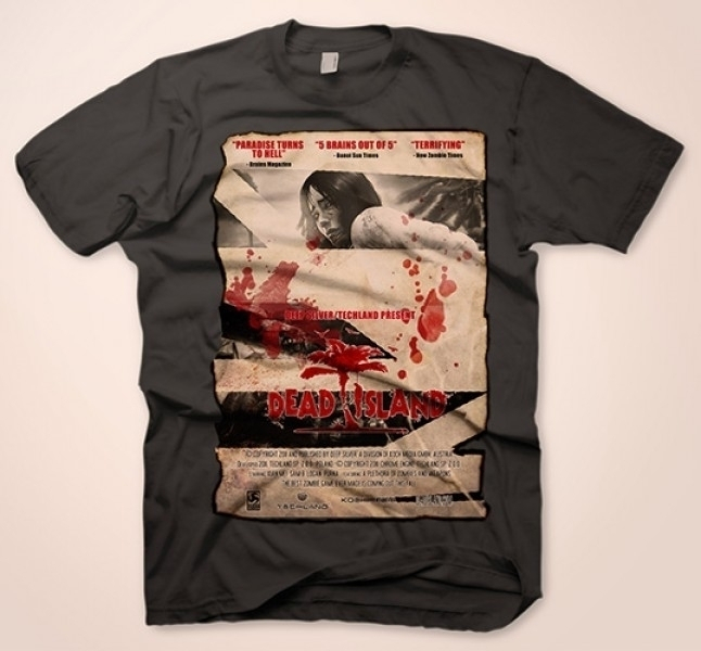 Gaya Entertainment T-Shirt Dead Island - Vintage Poster, Charcoal,