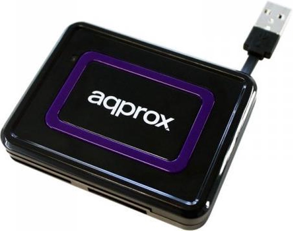 approx appCRDNIB geheugenkaartlezer, Paars USB 2.0 - Zwart