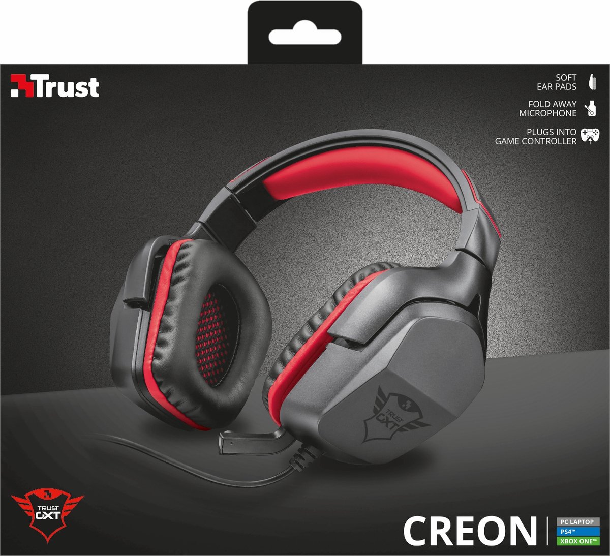 Trust GXT 344 Creon - Gaming Headset voor PS4 en PC -/Rood - Zwart