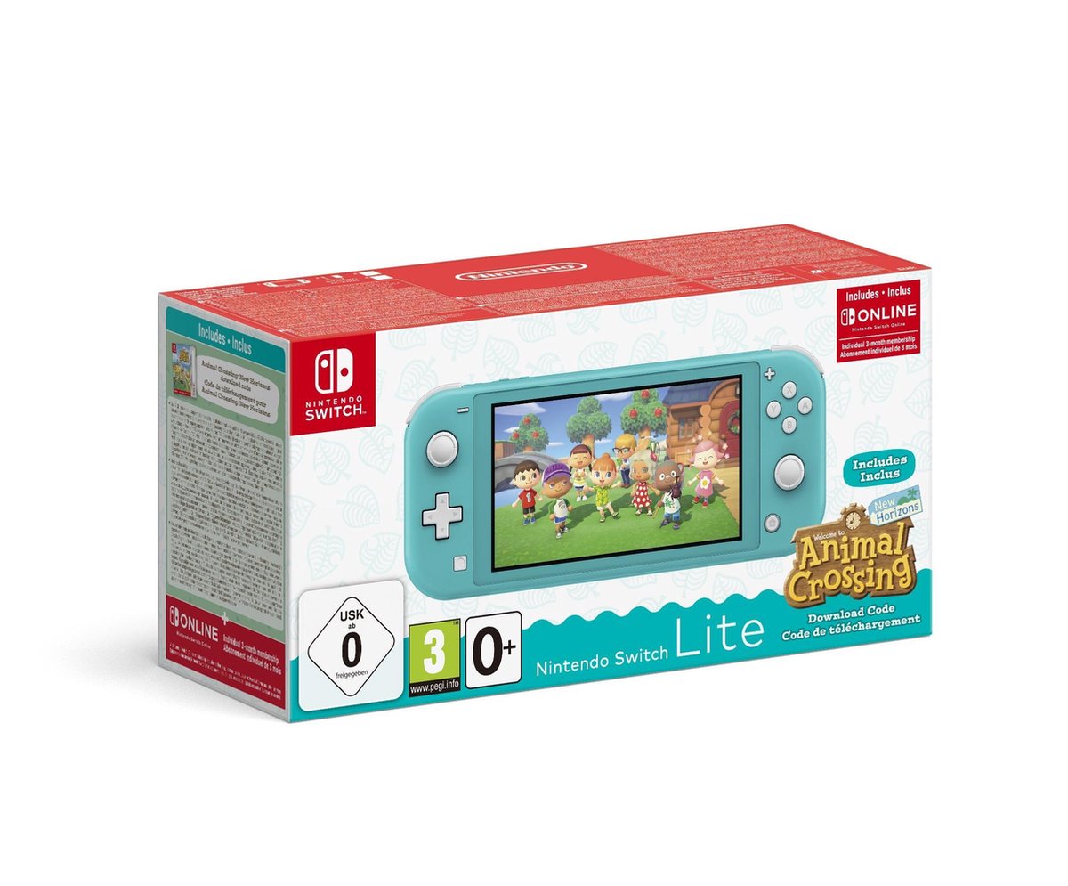 Nintendo Switch Lite + Animal Crossing + Switch Online (3 maanden) - Turquoise