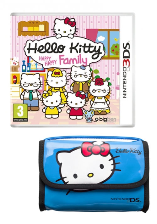 Hello Kitty Happy Happy Family + Pouch (Blue)