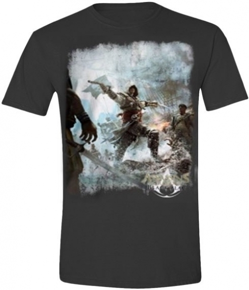 Overig Assassin's Creed 4 T-Shirt Fighting Stance Charcoal