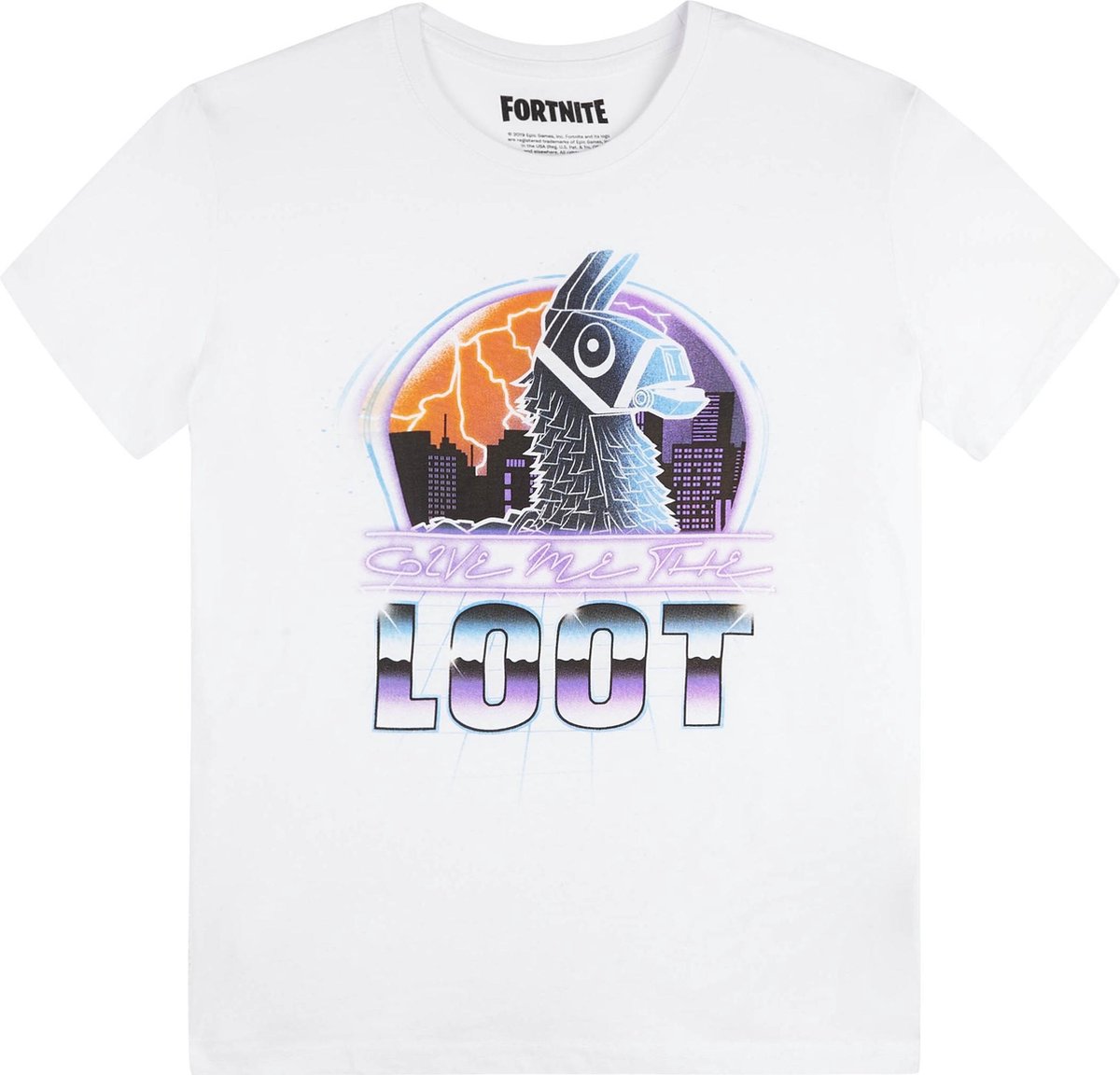 Hole in the Wall Fortnite - Coloured Llama Black Kids T-Shirt