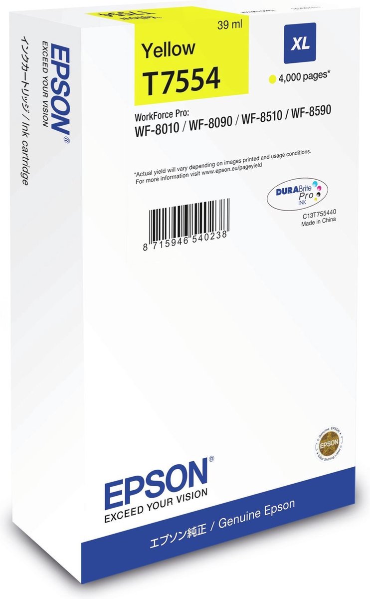 Epson T7554 - Inktcartridge / - Geel