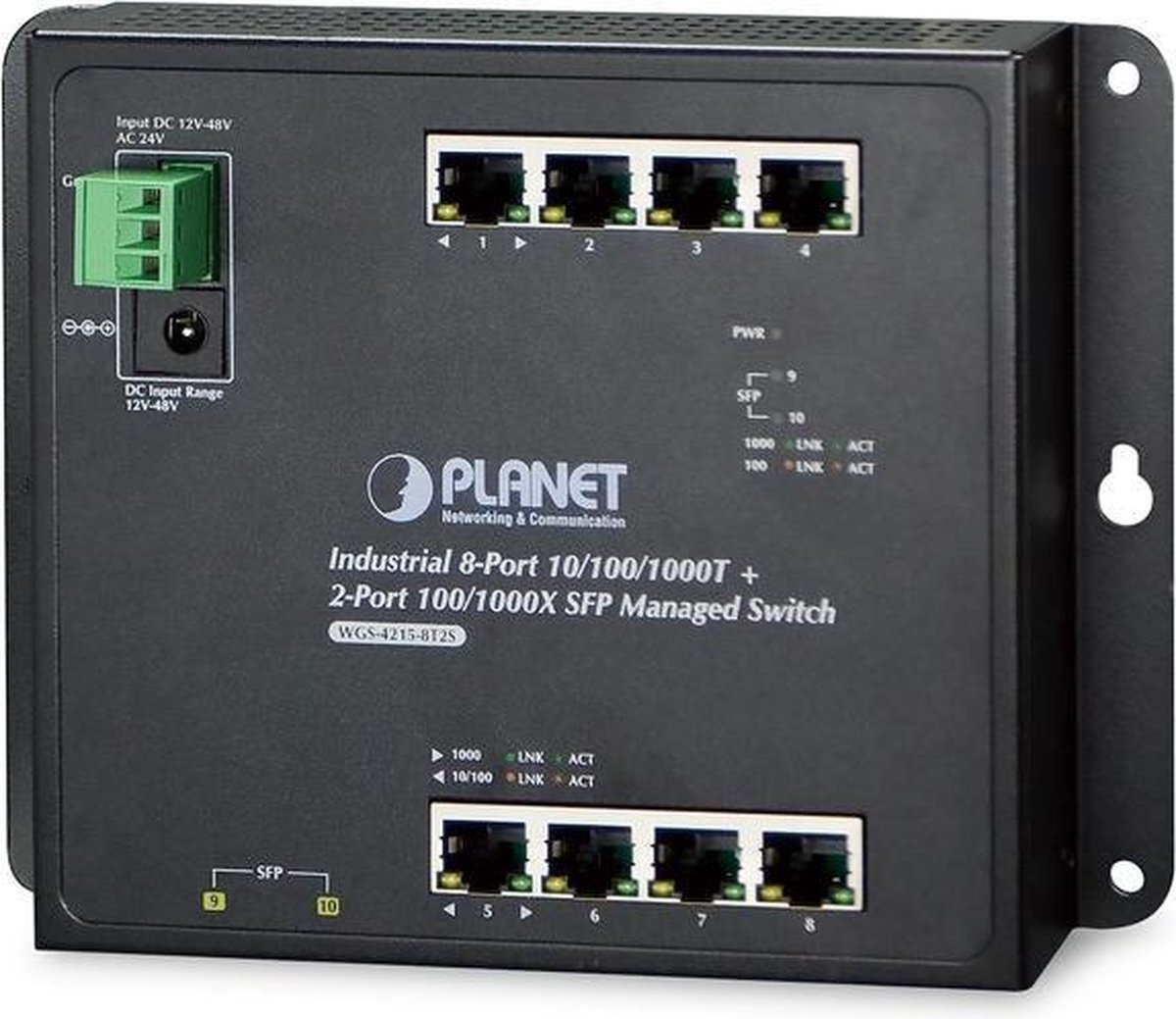 CUC Planet WGS-4215-8P2S netwerk-switch Managed Gigabit Ethernet (10/100/1000) Power over Ethernet (PoE) - Zwart