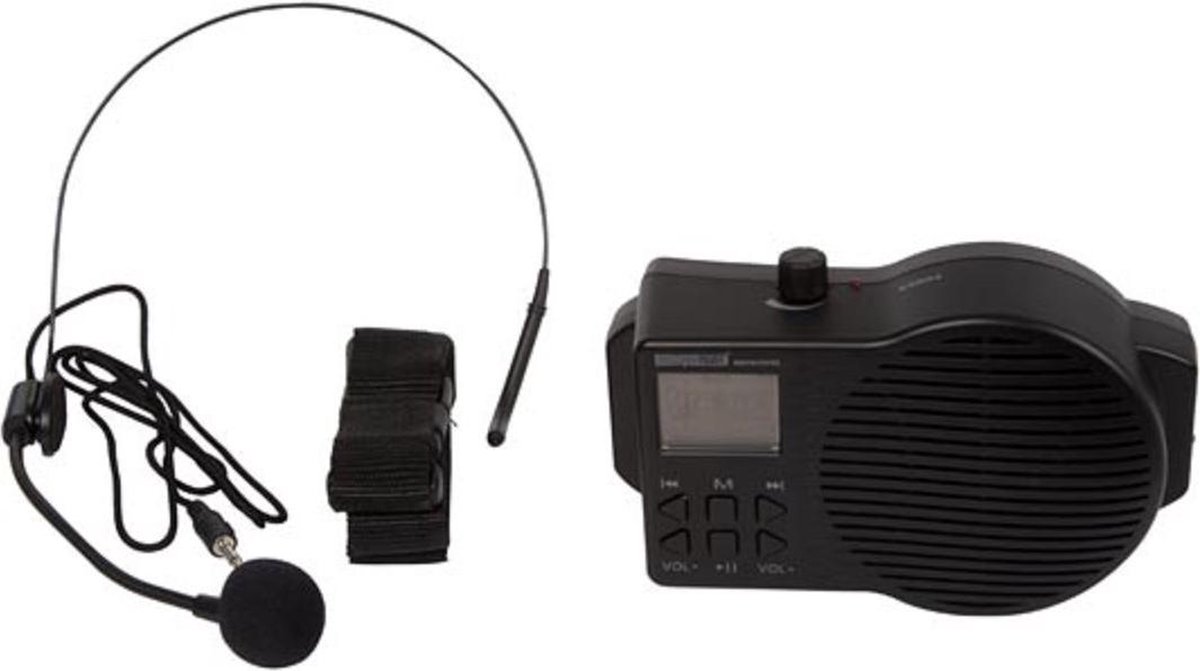 HQ power Mobiele spraakversterker met USB/SD en FM-Radio - Zwart