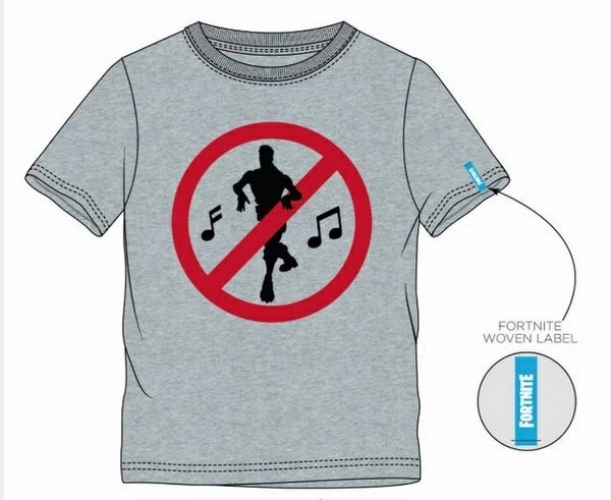 Hole in the Wall Fortnite - No Dancing Sign Grey Kids T-Shirt