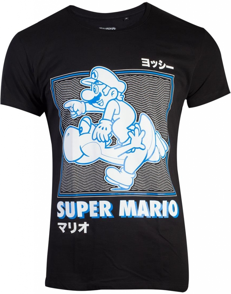 Difuzed Nintendo - Super Mario Runningh Yoshi Men's T-Shirt - Wit