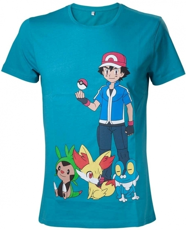 Difuzed Pokemon - Ash Ketchum Aqua Green T-Shirt