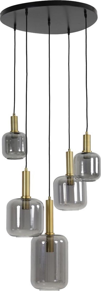 Trendhopper Hanglamp Loki 5-lichts rond - Zwart