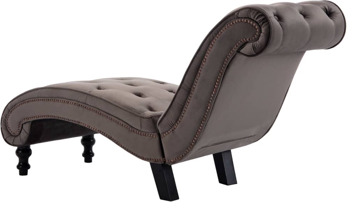 Vidaxl Chaise Longue Fluweel - Grijs