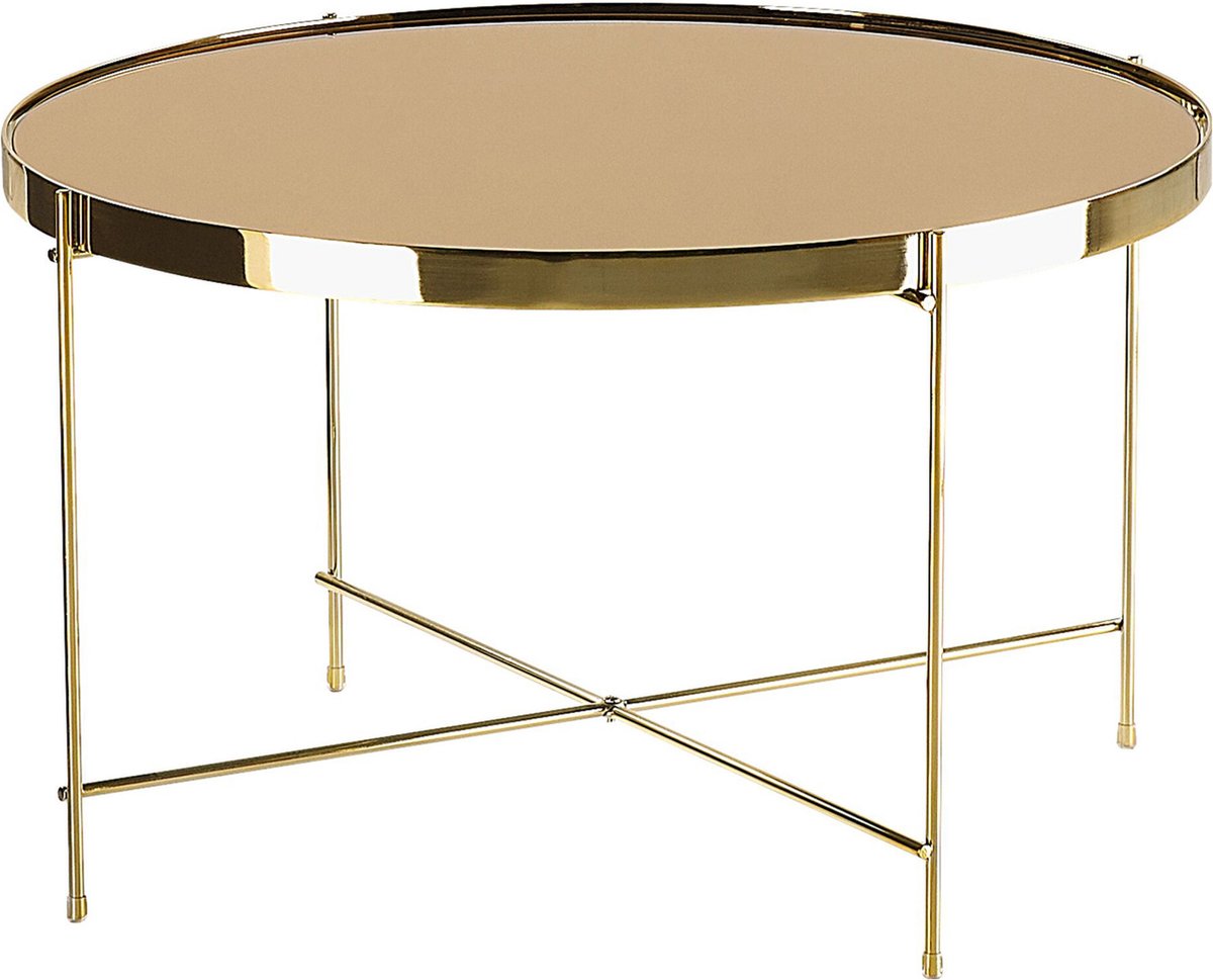 Beliani Lucea Salontafel Veiligheidsglas 63 X 63 Cm - Goud