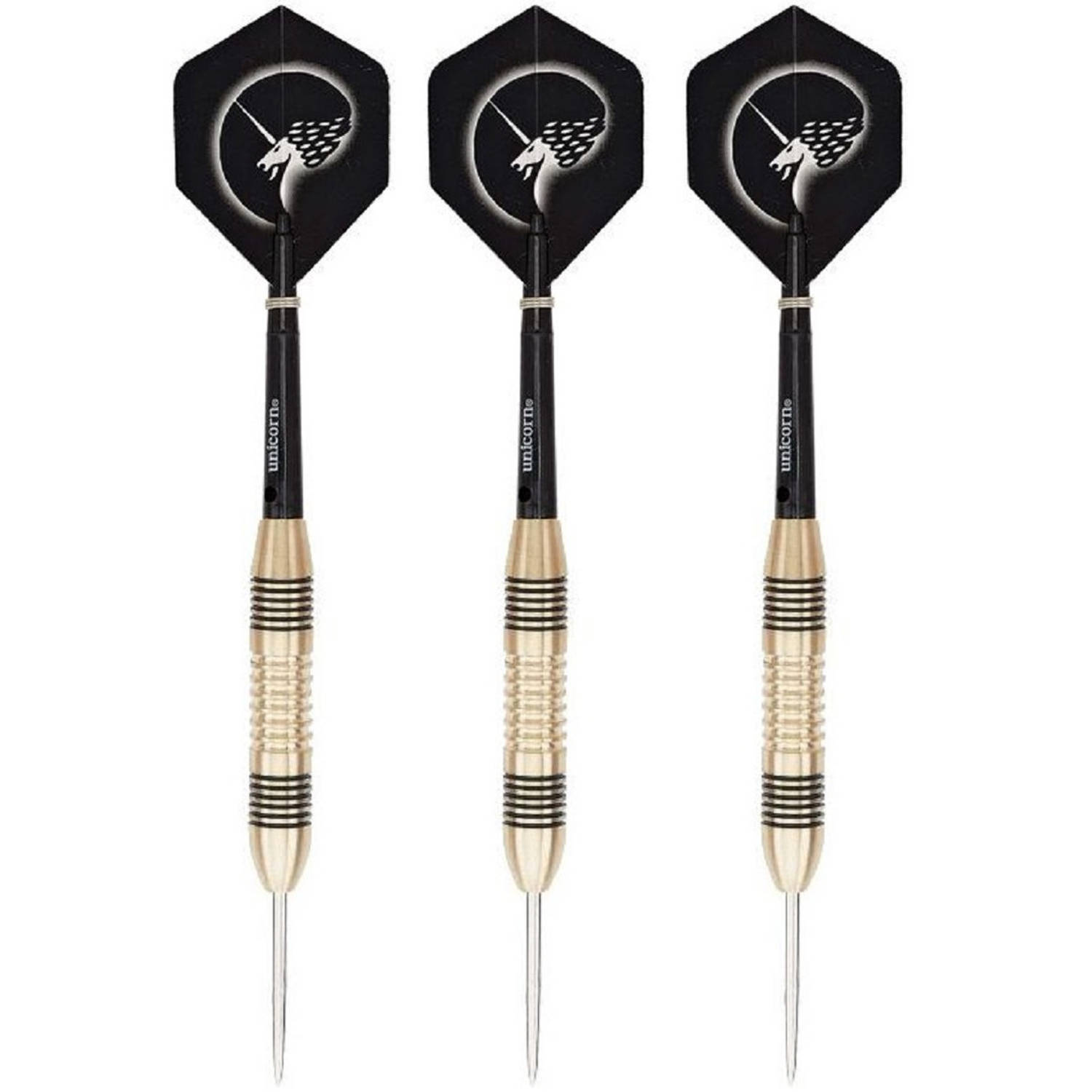 Unicorn 1x Set Van 3 Dartpijlen Core Brass 25 Grams - Darten/darts Sport Artikelen Pijltjes Messing