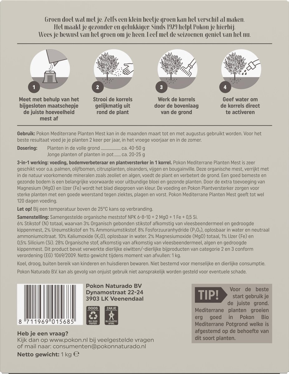 Pokon Mediterrane Planten Voeding 1kg