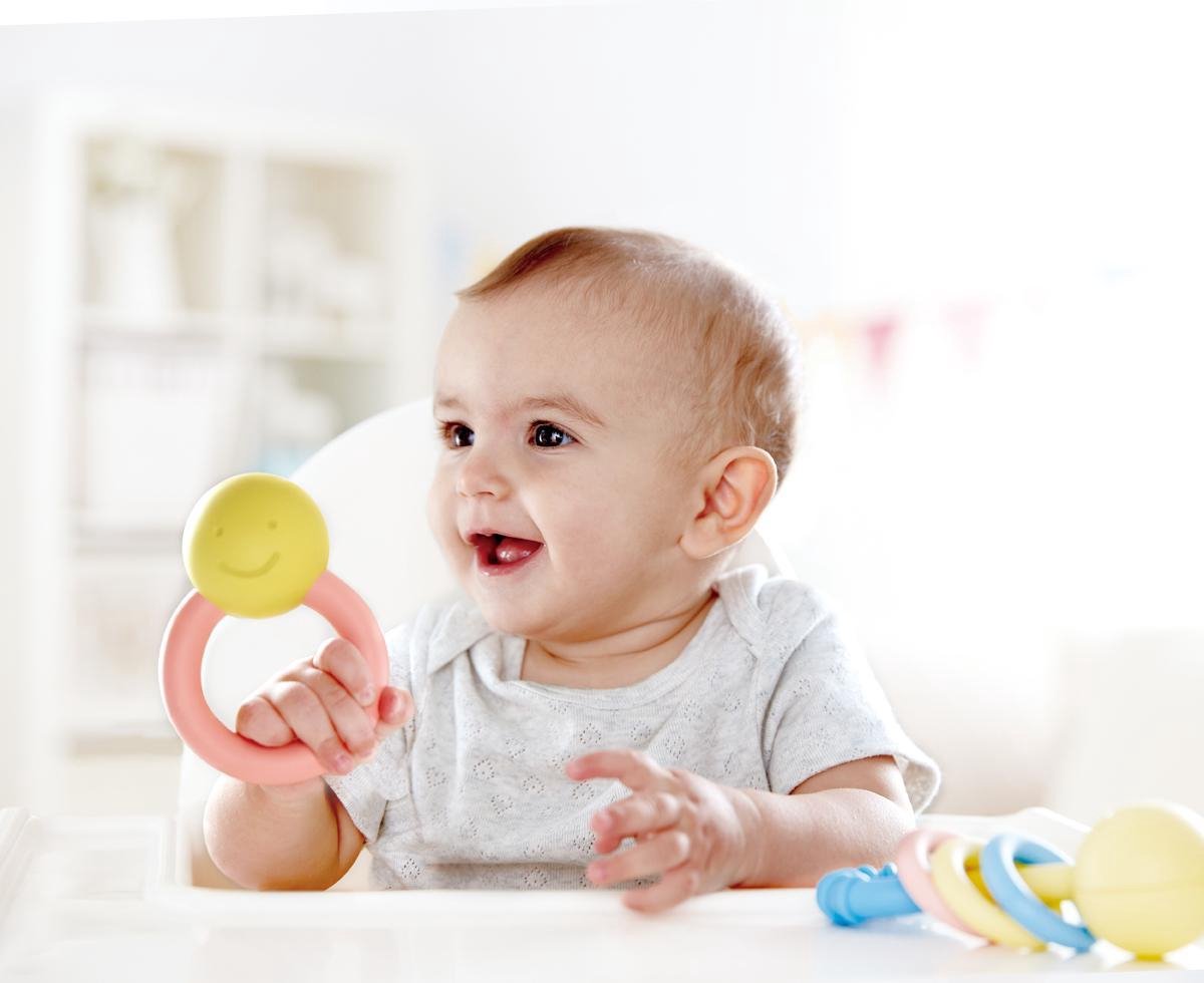 Hape Babyring Rammelaar 10 Cm/roze - Geel