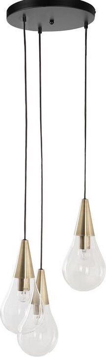 Beliani Vesle Hanglamp Glas 30 X 30 Cm - Goud