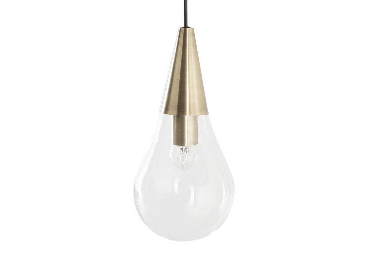Beliani Vesle Hanglamp Glas 30 X 30 Cm - Goud