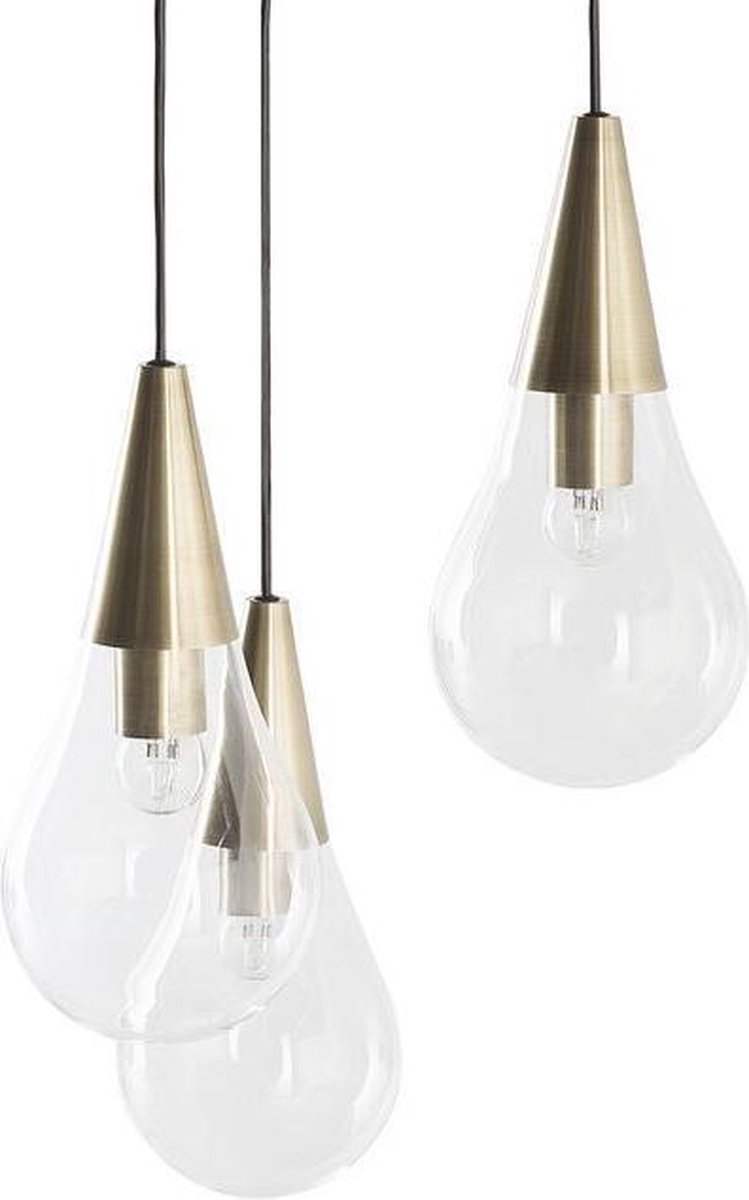 Beliani Vesle Hanglamp Glas 30 X 30 Cm - Goud
