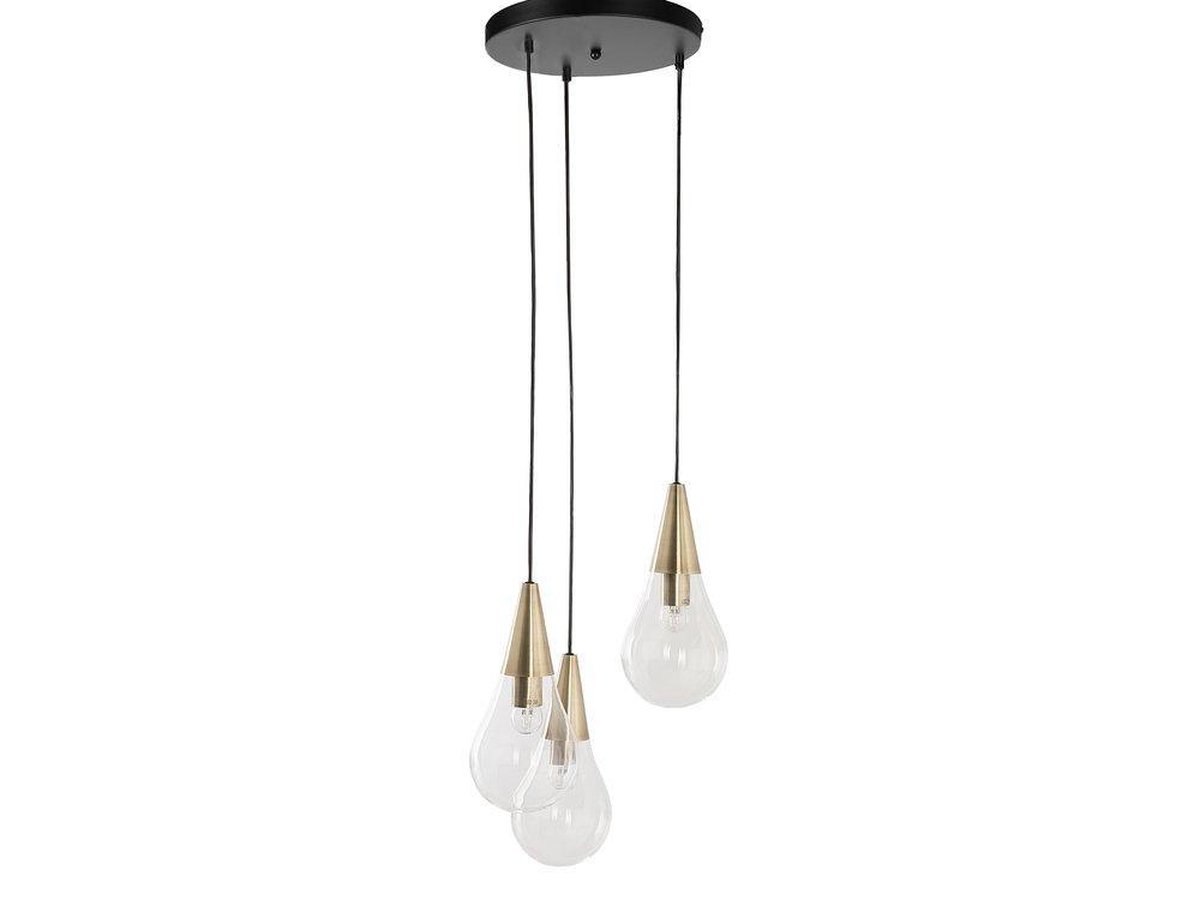 Beliani Vesle Hanglamp Glas 30 X 30 Cm - Goud
