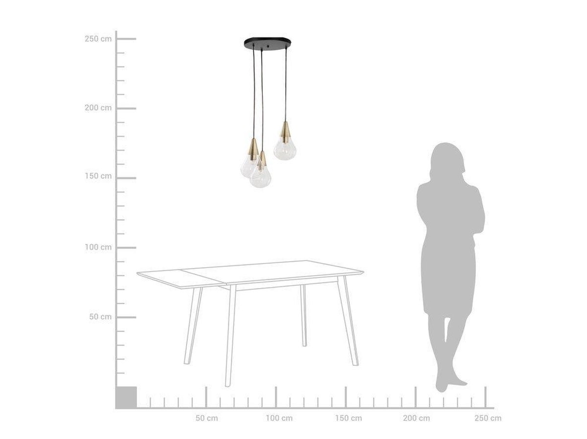 Beliani Vesle Hanglamp Glas 30 X 30 Cm - Goud