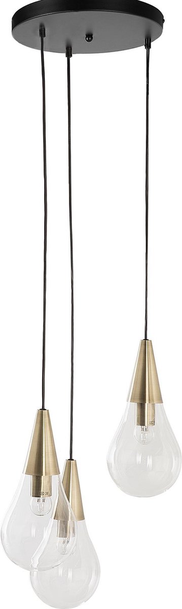 Beliani Vesle Hanglamp Glas 30 X 30 Cm - Goud
