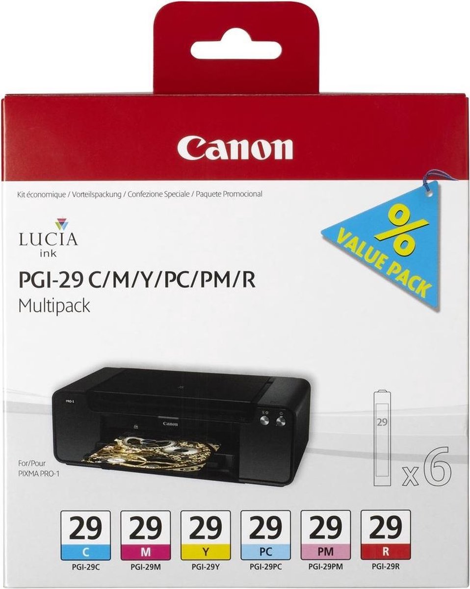Canon PGI-29 - Inktcartridge / Cyaan / Magenta / Foto Cyaan / Foto Magenta / Rood / - Geel